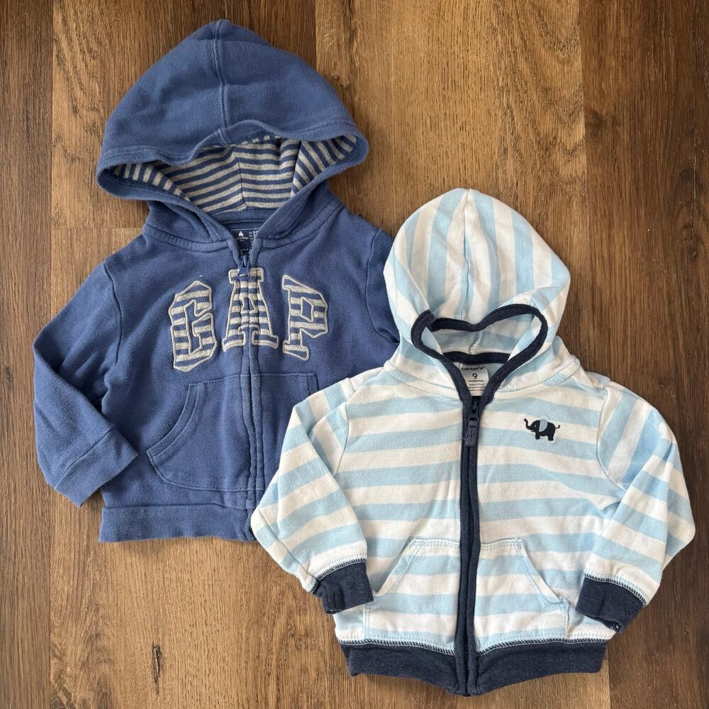 Bundle of Zip Up Baby Hoodies: Gap and Carter's
